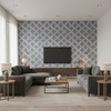Leaf Trellis - Lichen Turquoise By Lee Jofa | Paolo Moschino Fabrics |Botanical & Floral Lattice/Scrollwork Multipurpose Print - Living Room Room Setting