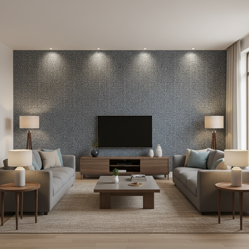 Leon Weave - Navy Blue By Lee Jofa | Triana Weaves |Geometric  Upholstery Chenille - Living Room Room Setting