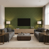 Levens Velvet - Leaf Green By Lee Jofa | Harlington Velvets |Modern Plaid / Check Upholstery Velvet - Living Room Room Setting