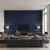 Levens Velvet - Navy Dark Blue By Lee Jofa | Harlington Velvets |Modern Plaid / Check Upholstery Velvet - Living Room Room Setting