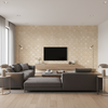 Levens Velvet - Parchment Beige By Lee Jofa | Harlington Velvets |Modern Plaid / Check Upholstery Velvet - Living Room Room Setting