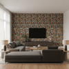 Leyland Print - Blue/Multi Multi By Lee Jofa | Lodge Ii Prints |Botanical & Floral Flora & Fauna Multipurpose Print - Living Room Room Setting