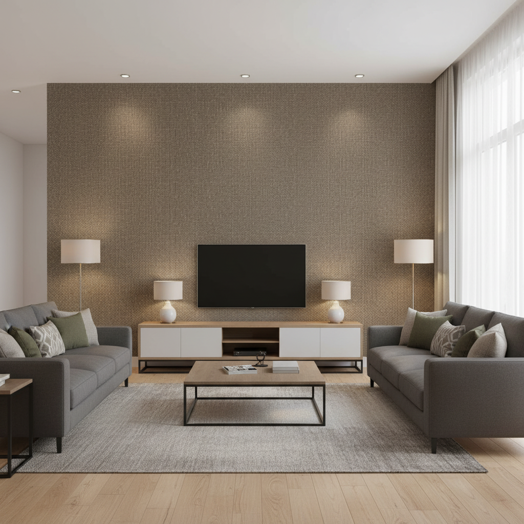 Lille Linen - Bamboo Beige By Lee Jofa | Gis | Solid Multipurpose - Living Room Room Setting