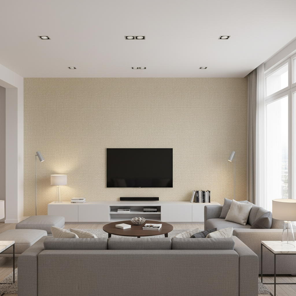 Lille Linen - Champagne Beige By Lee Jofa | Perfect Plains | Solid Multipurpose - Living Room Room Setting