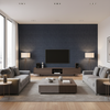 Lille Linen - Gunmetal Charcoal By Lee Jofa | Perfect Plains | Solid Multipurpose - Living Room Room Setting