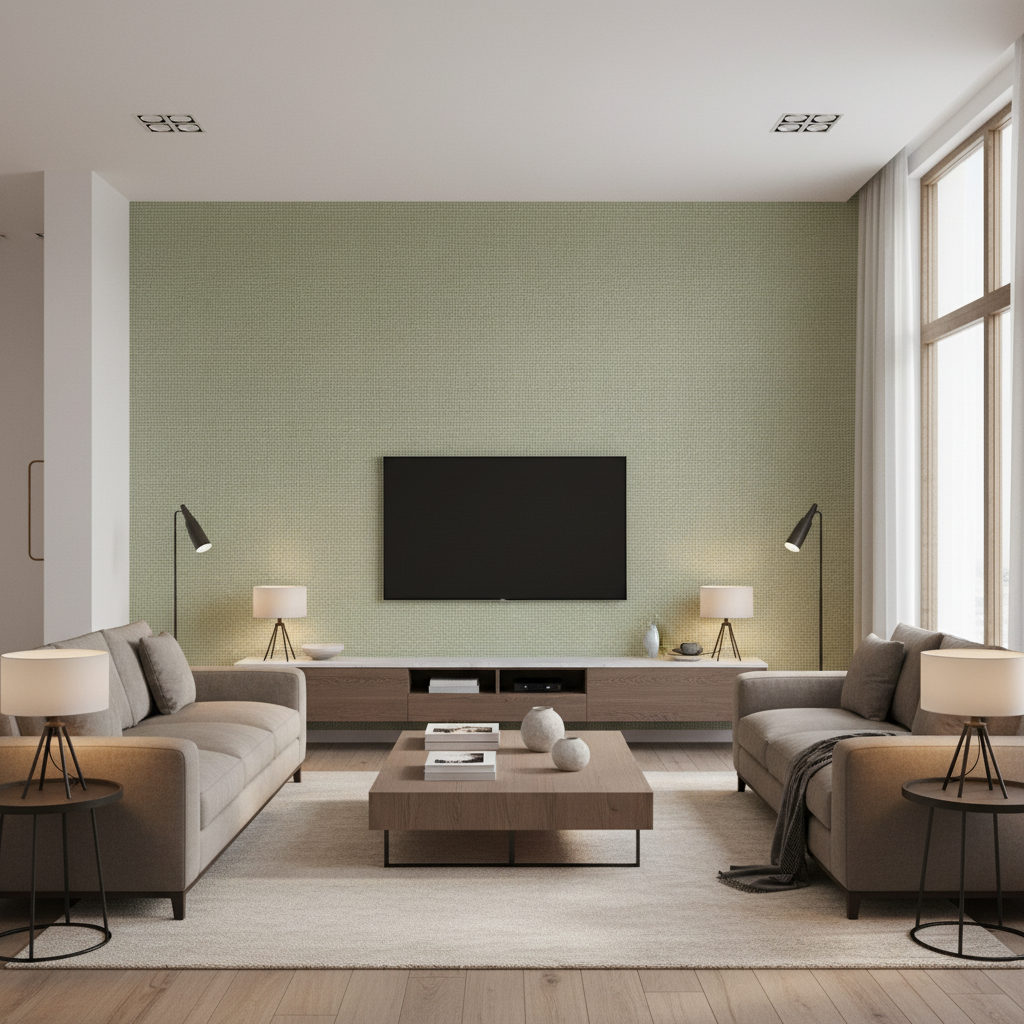 Lille Linen - Oldmint Light Blue By Lee Jofa | Perfect Plains | Solid Multipurpose - Living Room Room Setting