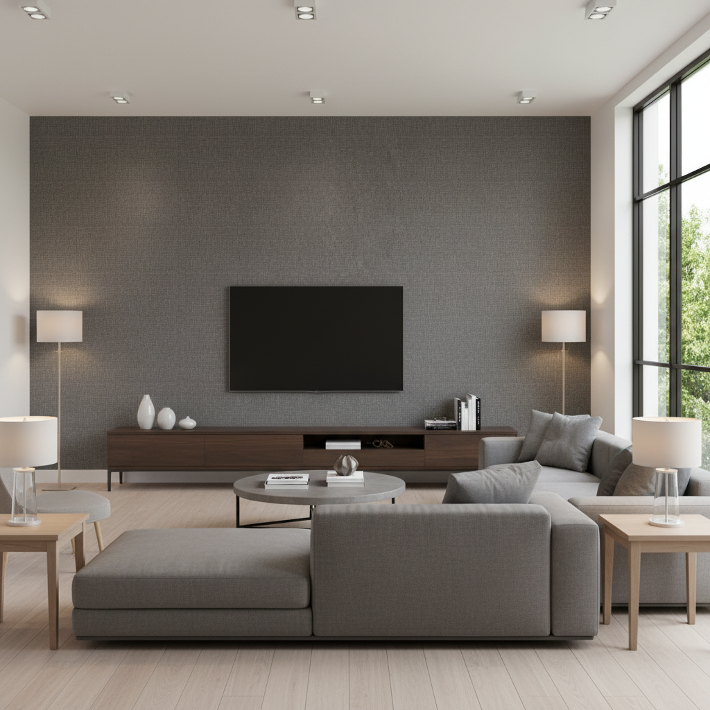 Lille Linen - Shale Grey By Lee Jofa | Gis | Solid Multipurpose - Living Room Room Setting