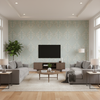 Lillie Embroidery - Aqua Teal By Lee Jofa | Summerland |Botanical & Floral Lattice/Scrollwork Drapery Embroidery - Living Room Room Setting
