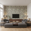 Luzon Print - Fawn Multi By Lee Jofa | Mindoro |Botanical & Floral Animal/Insects Multipurpose Print - Living Room Room Setting