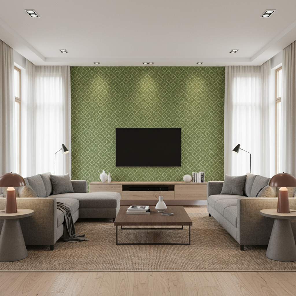 Maldon Weave - Aloe Green By Lee Jofa | Linford Weaves | Diamond Upholstery - Living Room Room Setting