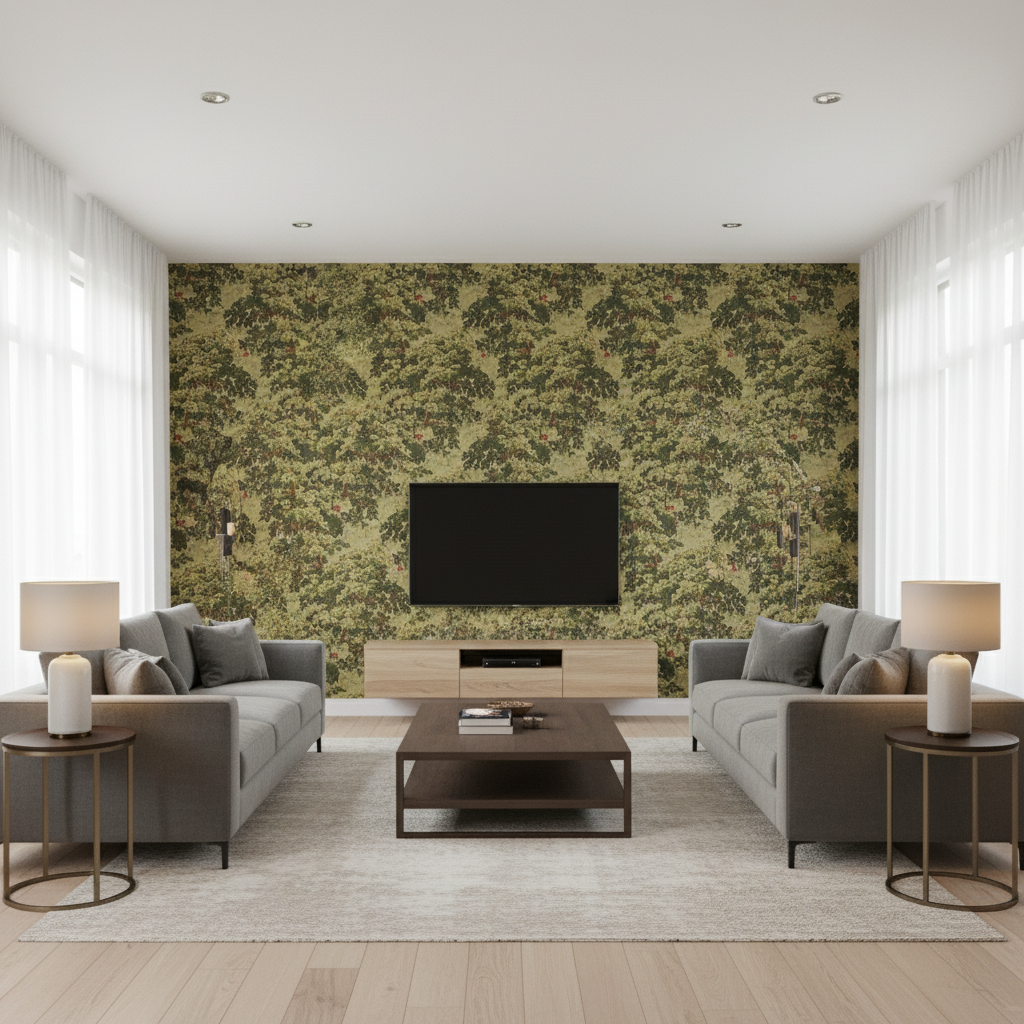 Mansfield Linen Woodlan - Living Room Room Setting