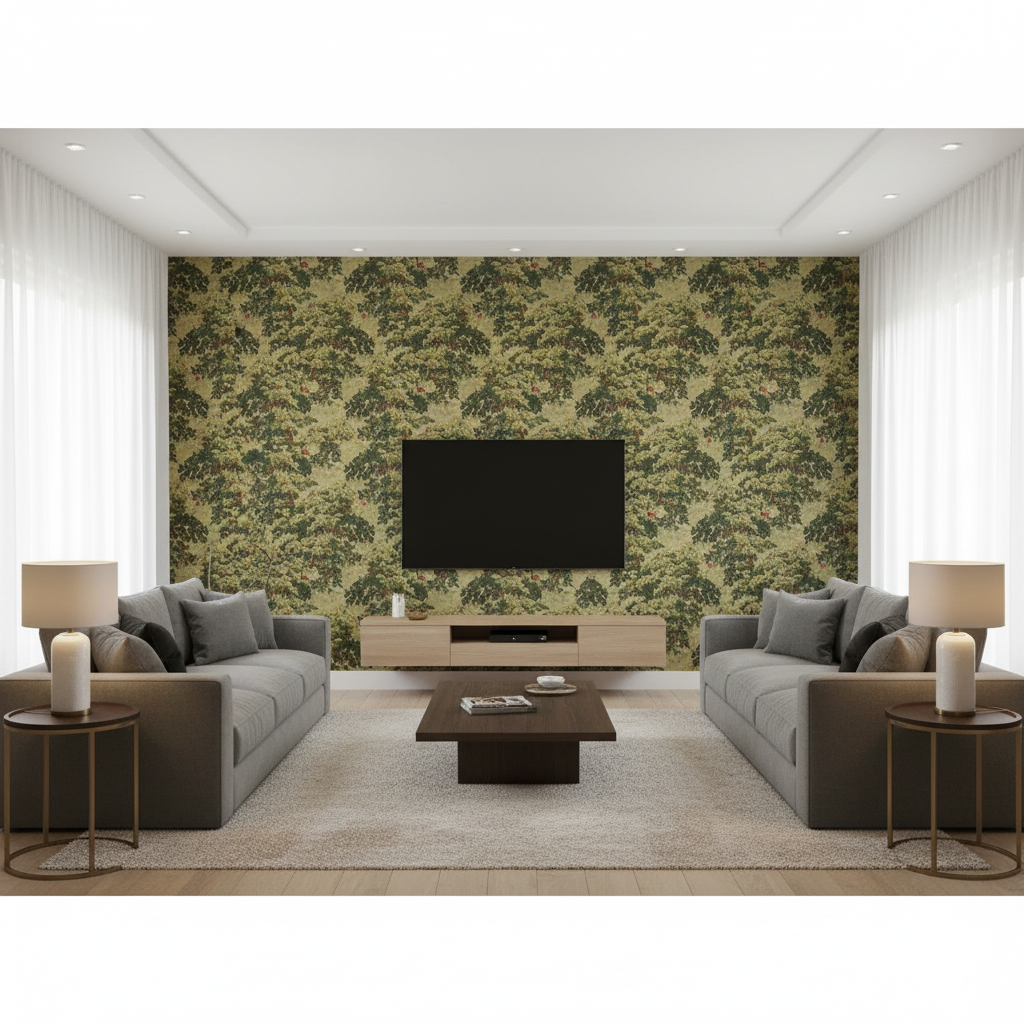 Mansfield Linen Woodlan - Living Room Room Setting