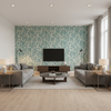 Marion Print - Aegean Teal By Lee Jofa | Clare Prints |Botanical & Floral  Multipurpose Print - Living Room Room Setting