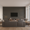 Oxford Velvet - Anthracite Charcoal By Lee Jofa |  |Solid Texture Upholstery Velvet - Living Room Room Setting