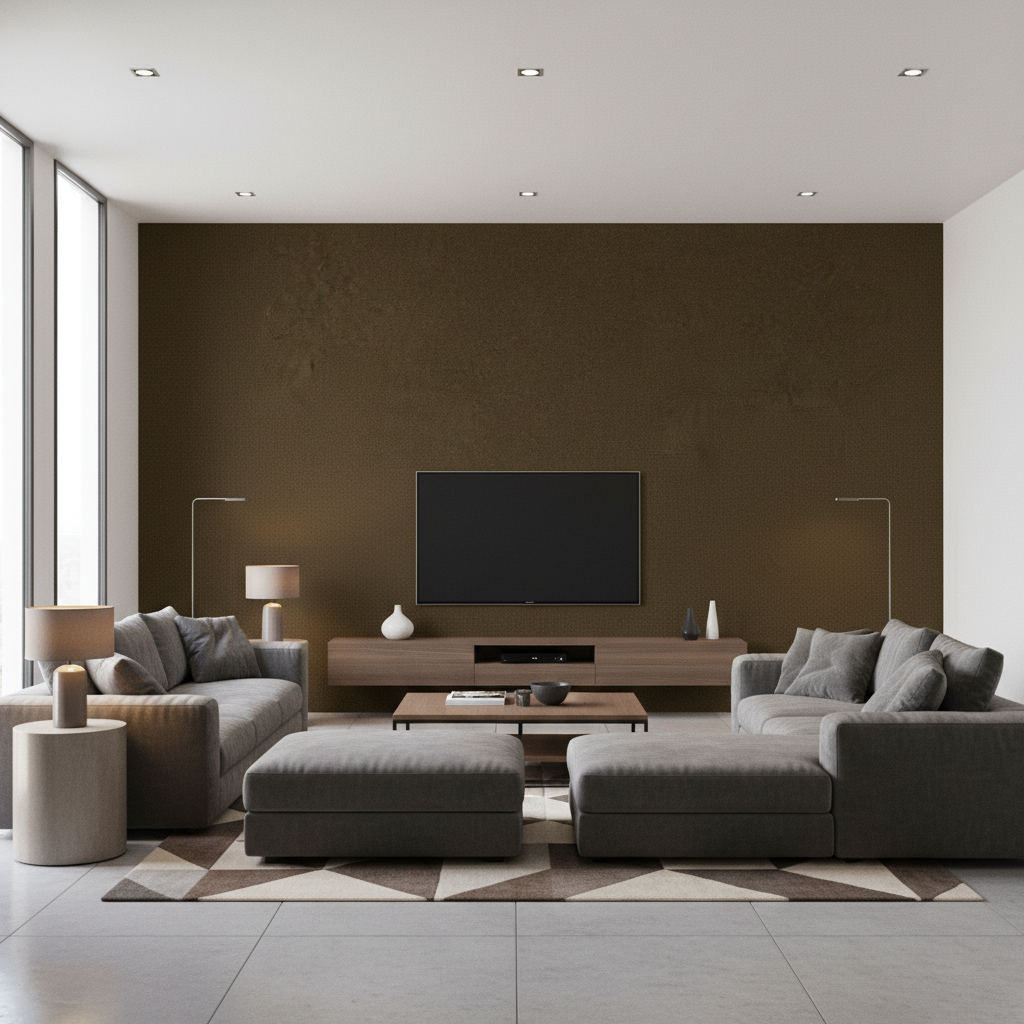 Oxford Velvet - Cocoa Brown By Lee Jofa |  |Solid Texture Upholstery Velvet - Living Room Room Setting