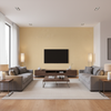 Oxford Velvet - Cream Beige By Lee Jofa |  |Solid Texture Upholstery Velvet - Living Room Room Setting