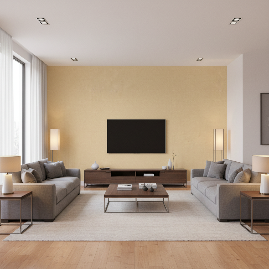 Oxford Velvet - Cream Beige By Lee Jofa |  |Solid Texture Upholstery Velvet - Living Room Room Setting