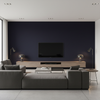 Oxford Velvet - Ink Dark Blue By Lee Jofa |  |Solid Texture Upholstery Velvet - Living Room Room Setting