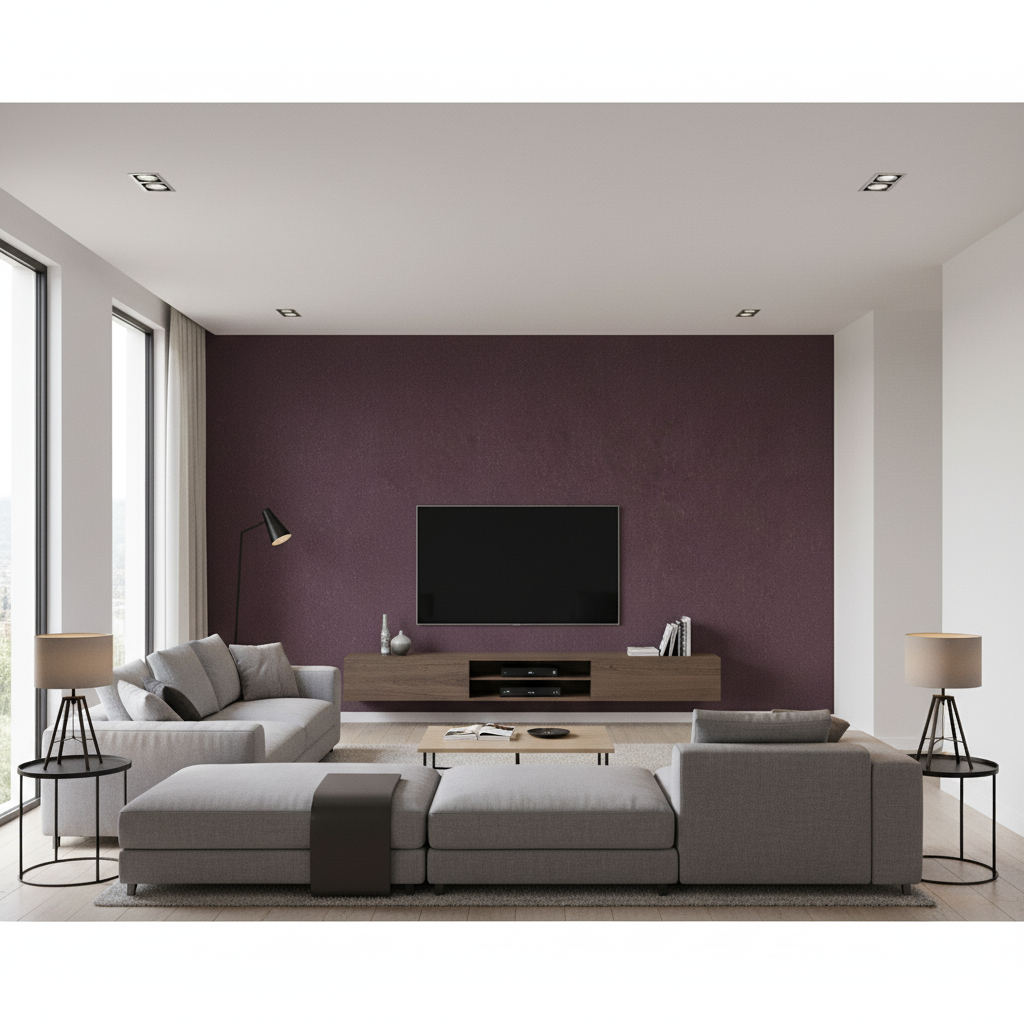 Oxford Velvet - Lilac Purple By Lee Jofa |  |Solid Texture Upholstery Velvet - Living Room Room Setting