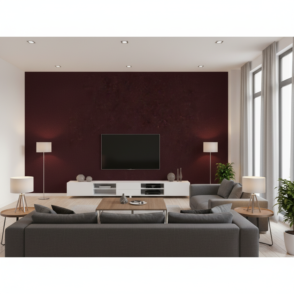 Oxford Velvet - Merlot Burgundy By Lee Jofa |  |Solid Texture Upholstery Velvet - Living Room Room Setting