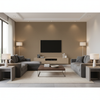 Oxford Velvet - Taupe Light Grey By Lee Jofa |  |Solid Texture Upholstery Velvet - Living Room Room Setting
