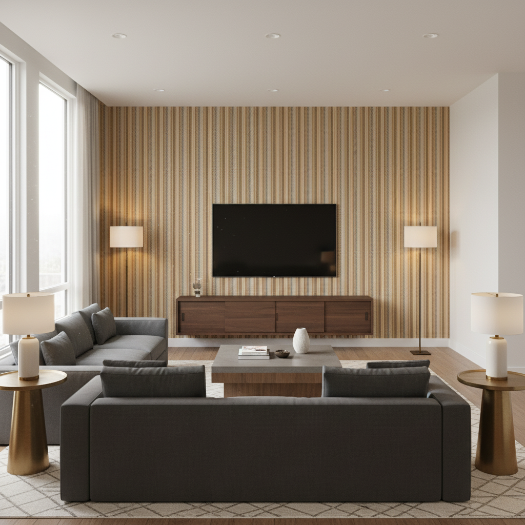 Picket - Stone Beige By Lee Jofa | Carrier And Company | Geometric Upholstery Velvet - Living Room Room Setting