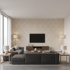Prado Weave - Dune Beige By Lee Jofa | Triana Weaves |Geometric Lattice/Scrollwork Upholstery - Living Room Room Setting