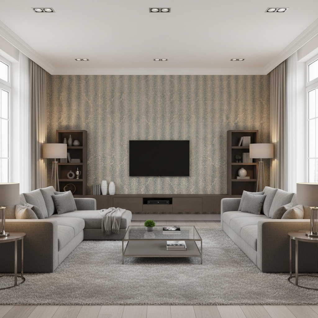 Shaw Damask - Mist Turquoise By Lee Jofa | Manor House | Damask Multipurpose - Living Room Room Setting
