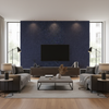 Skye Wool - Blueberry Dark Blue By Lee Jofa |  |Solid Texture Upholstery Wool - Living Room Room Setting