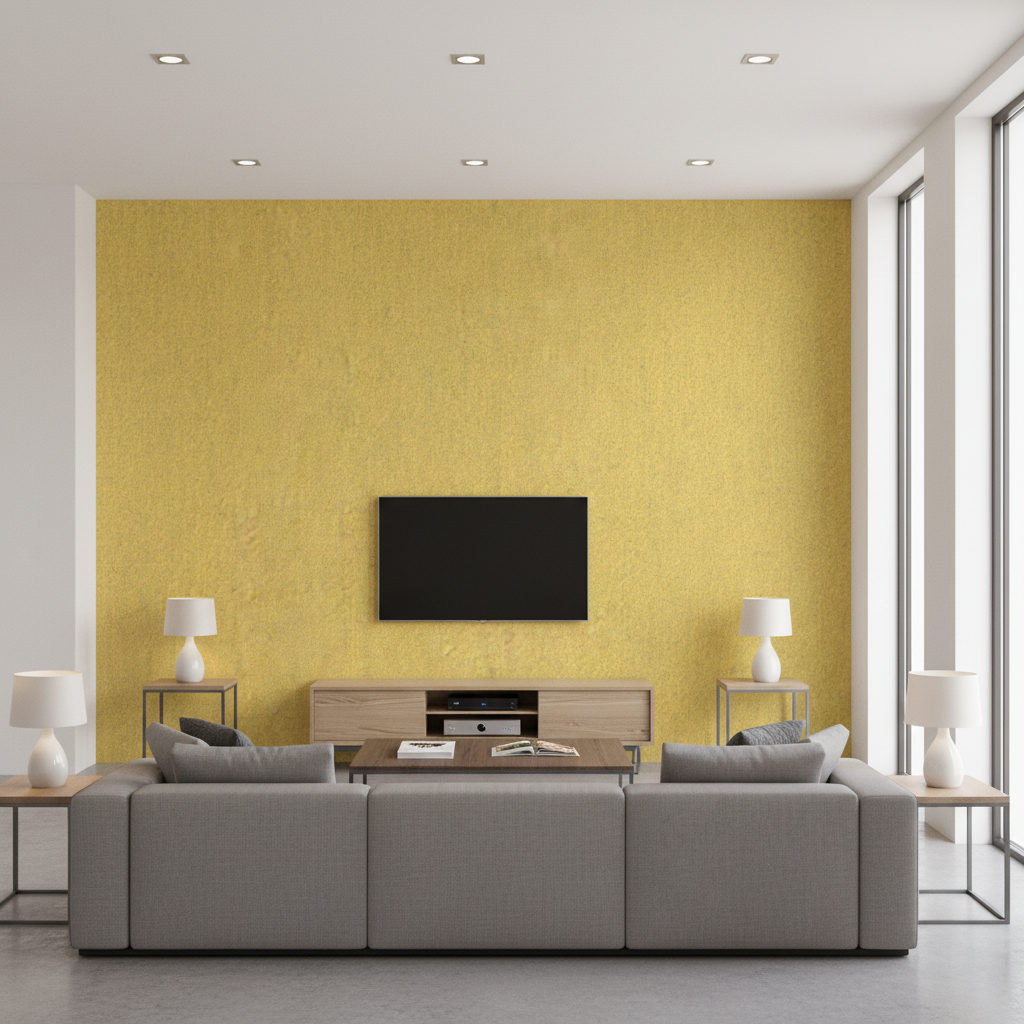 Skye Wool - Goldenrod Yellow By Lee Jofa |  |Solid Texture Upholstery Wool - Living Room Room Setting