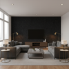 Skye Wool - Jet Black By Lee Jofa |  |Solid Texture Upholstery Wool - Living Room Room Setting