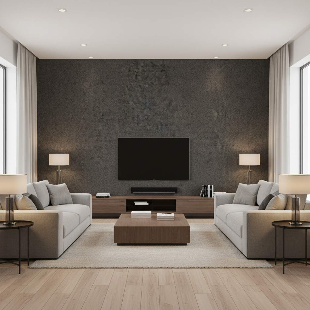 Skye Wool - Pecan Brown By Lee Jofa |  |Solid Texture Upholstery Wool - Living Room Room Setting