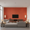 Skye Wool - Persimmon Orange By Lee Jofa |  |Solid Texture Upholstery Wool - Living Room Room Setting