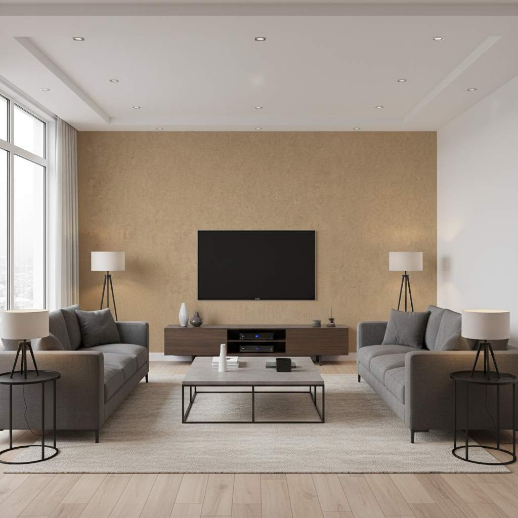 Skye Wool - Toast Camel By Lee Jofa |  |Solid Texture Upholstery Wool - Living Room Room Setting