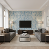 Taplow Print - Capri/Sky Blue By Lee Jofa | Garden Walk | Abstract Multipurpose Print - Living Room Room Setting