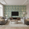 Taplow Print - Peacock/Gold Multi By Lee Jofa | Manor House | Modern Multipurpose Print - Living Room Room Setting