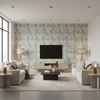 Taplow Print - Sea Mist Multi By Lee Jofa | Manor House | Modern Multipurpose Print - Living Room Room Setting