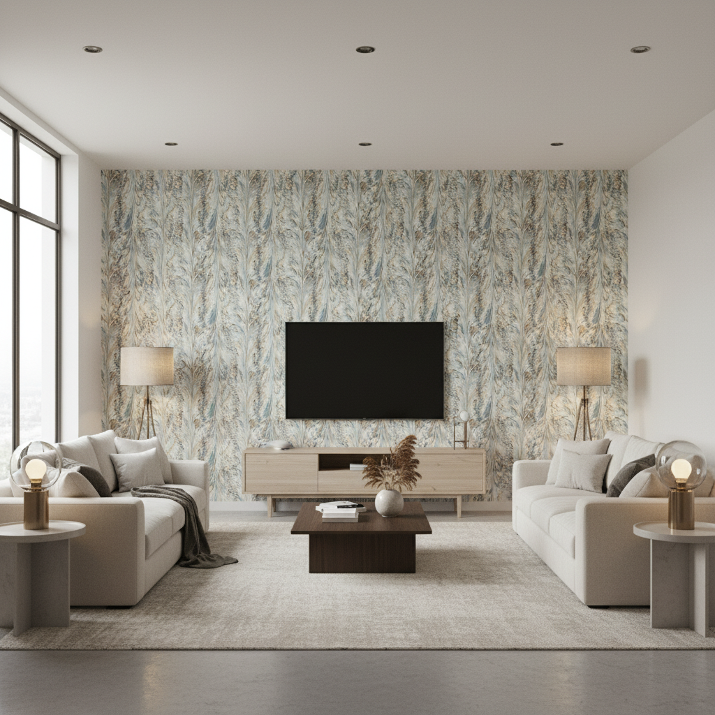 Taplow Print - Sea Mist Multi By Lee Jofa | Manor House | Modern Multipurpose Print - Living Room Room Setting