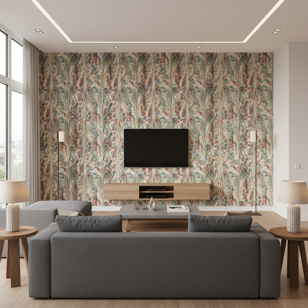 Taplow Print - Spice/Leaf Multi By Lee Jofa | Manor House | Modern Multipurpose Print - Living Room Room Setting