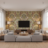 Tetbury - Rose/Aqua Burgundy/Red By Lee Jofa | Royal Oak Anniversary | Medallion / Suzani / Persian Multipurpose Print - Living Room Room Setting