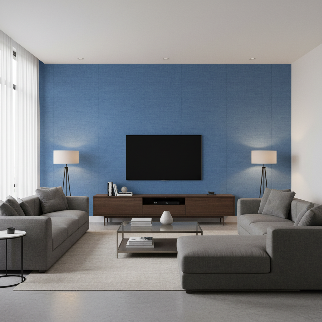 Watermill Linen - Blue Blue By Lee Jofa | Colour Complements Ii |Solid Texture Multipurpose - Living Room Room Setting