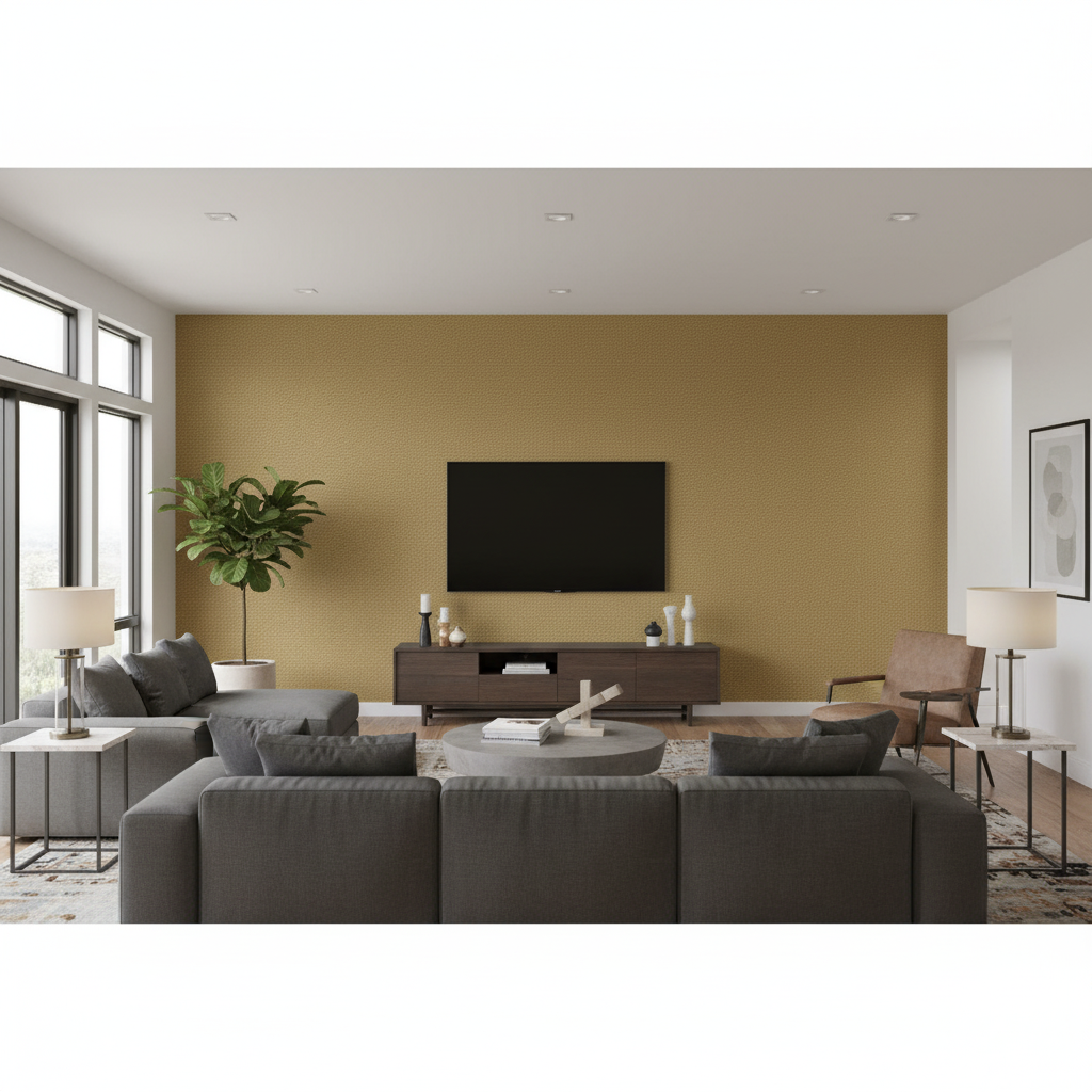 Watermill Linen - Gold Yellow By Lee Jofa | Colour Complements Ii |Solid Texture Multipurpose - Living Room Room Setting