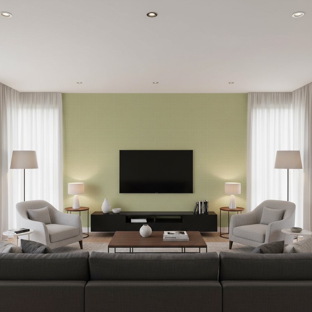 Watermill Linen - Lichen Light Green By Lee Jofa | Colour Complements Ii |Solid Texture Multipurpose - Living Room Room Setting