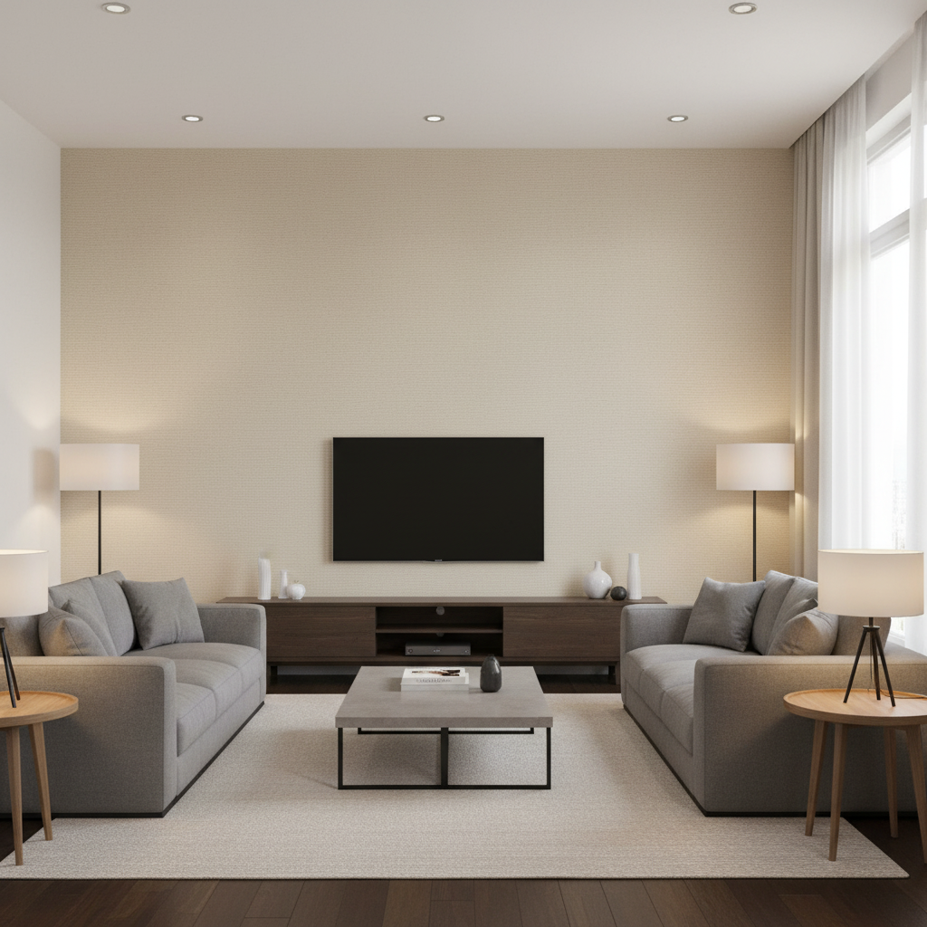 Watermill Linen - Natural Beige By Lee Jofa | Colour Complements Ii |Solid Texture Multipurpose - Living Room Room Setting