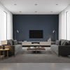 Watermill Linen - Navy Blue By Lee Jofa | Colour Complements Ii |Solid Texture Multipurpose - Living Room Room Setting
