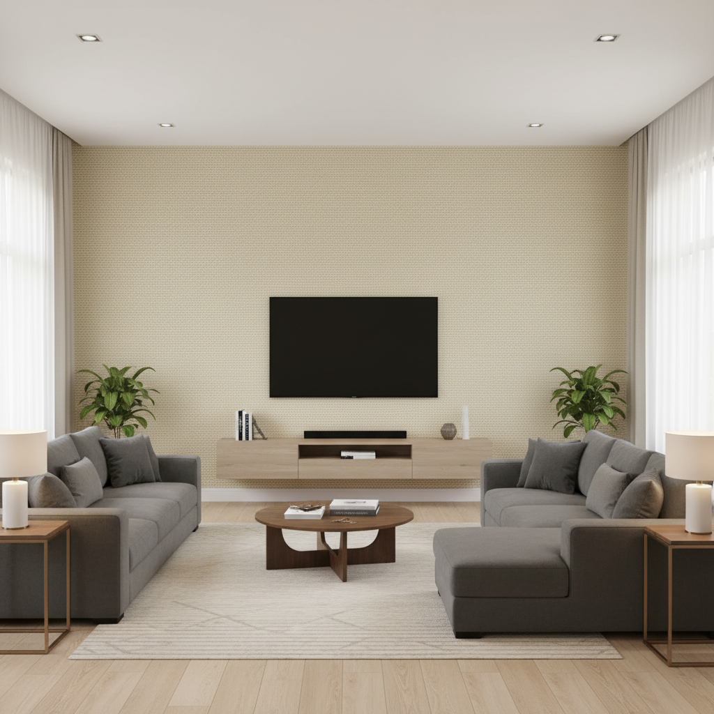 Watermill Linen - Pebble Beige By Lee Jofa | Colour Complements Ii |Solid Texture Multipurpose - Living Room Room Setting