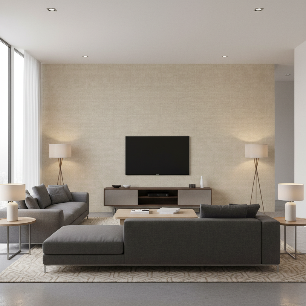 Watermill Linen - Stone Beige By Lee Jofa | Colour Complements Ii |Solid Texture Multipurpose - Living Room Room Setting