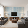 Whitaker Print - Sky/Delft Blue By Lee Jofa | Avondale |Global Stripes Multipurpose Print - Living Room Room Setting