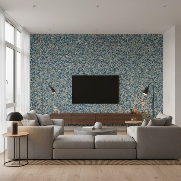 Rowan Wallcovering - Dusty Blue | Ronald Redding