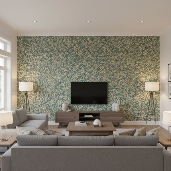 Rowan Wallcovering - Teal | Ronald Redding